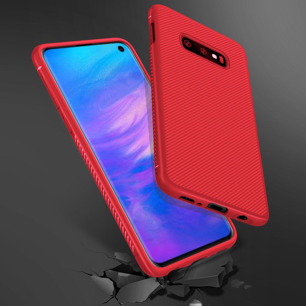 Samsung Galaxy S10E Twill Slim Texture Back Cover Rood afbeelding 10