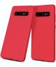 Samsung Galaxy S10 Plus Twill Slim Texture Back Cover Rood