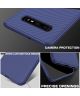Samsung Galaxy S10 Plus Twill Slim Texture Back Cover Blauw