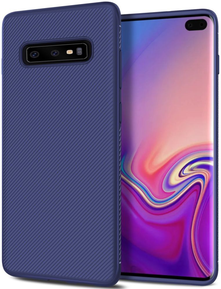 Samsung Galaxy S10 Plus Twill Slim Texture Back Cover Blauw afbeelding 1