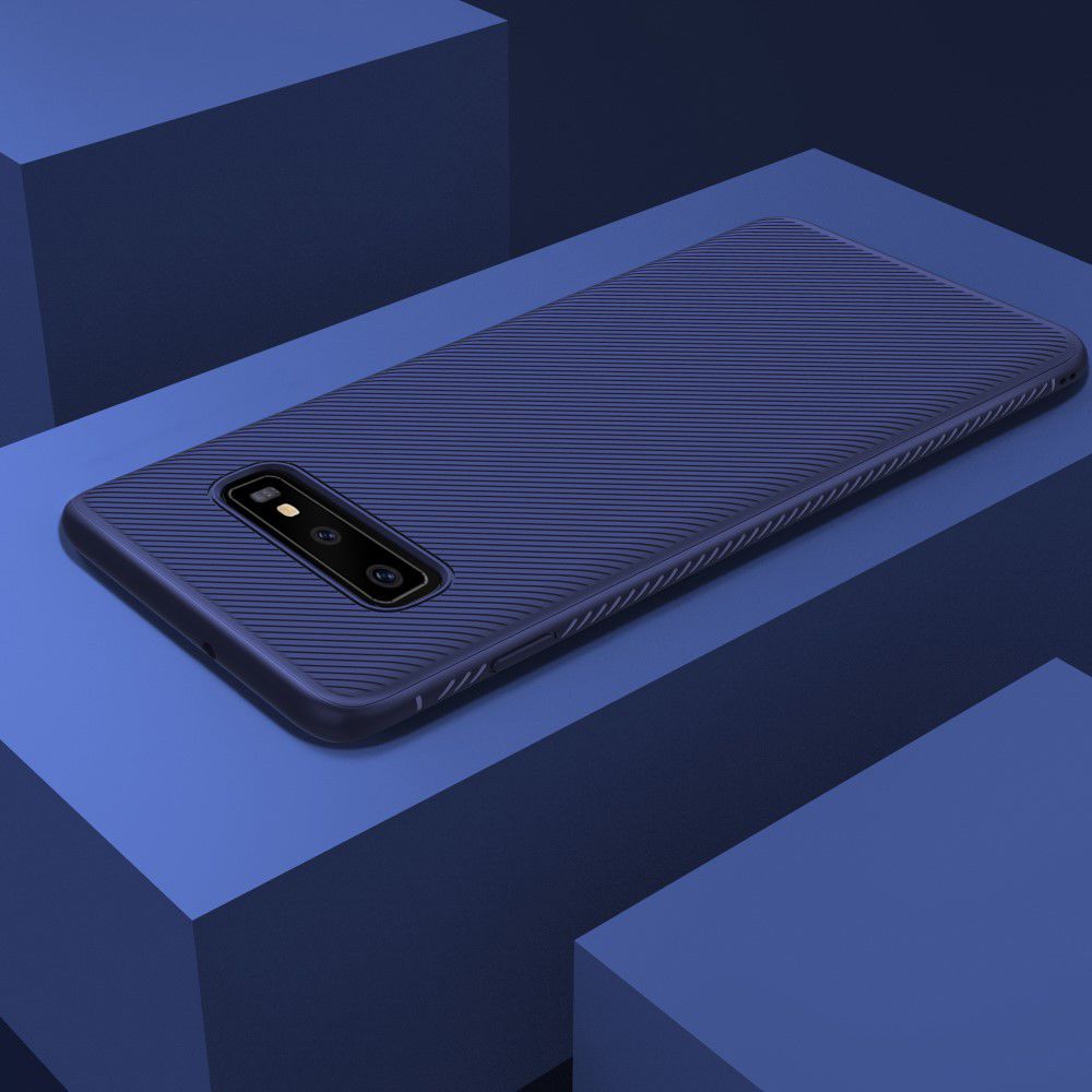 Samsung Galaxy S10 Plus Twill Slim Texture Back Cover Blauw afbeelding 11