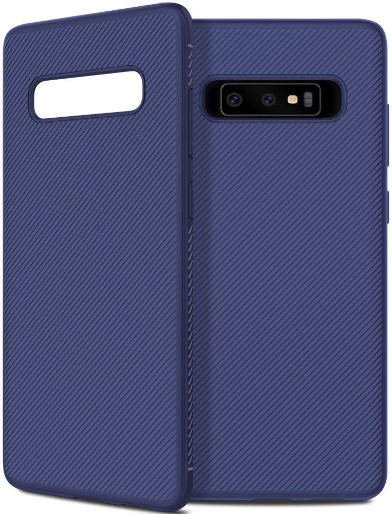 Samsung Galaxy S10 Plus Twill Slim Texture Back Cover Blauw afbeelding 4