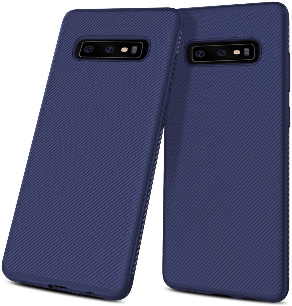 Samsung Galaxy S10 Plus Twill Slim Texture Back Cover Blauw afbeelding 5