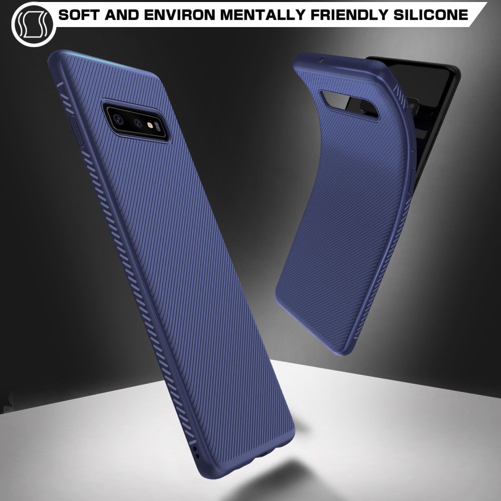 Samsung Galaxy S10 Plus Twill Slim Texture Back Cover Blauw afbeelding 7