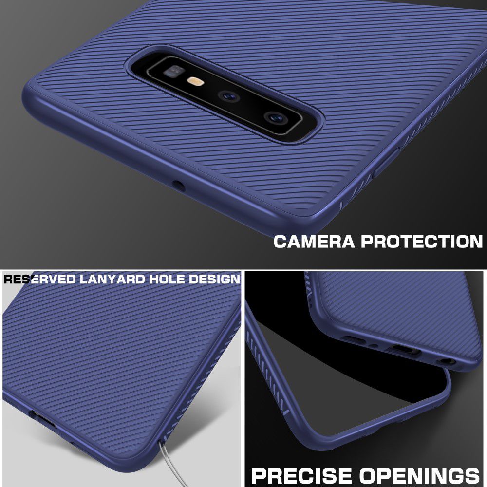 Samsung Galaxy S10 Plus Twill Slim Texture Back Cover Blauw afbeelding 8
