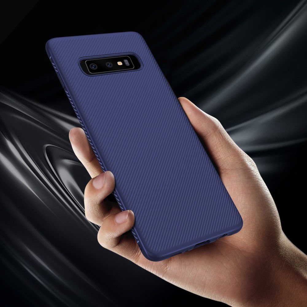 Samsung Galaxy S10 Plus Twill Slim Texture Back Cover Blauw afbeelding 9