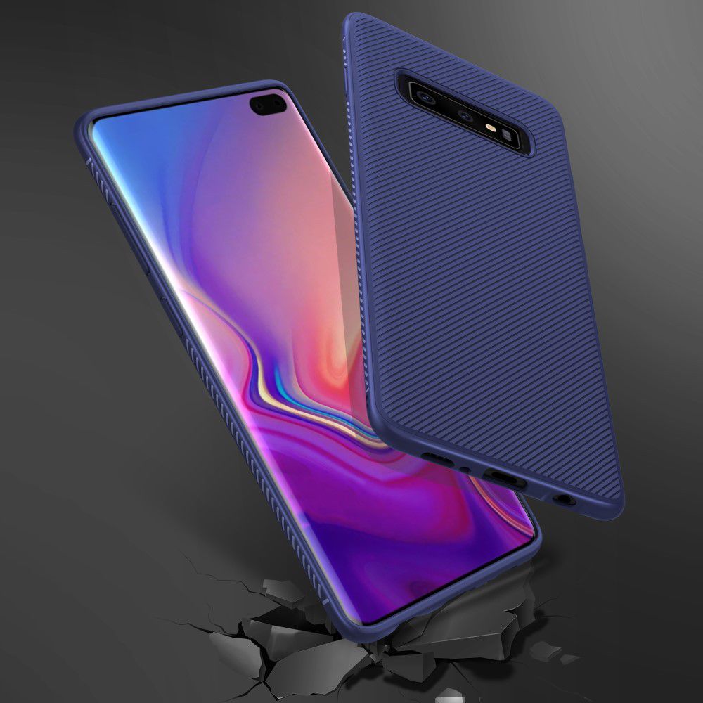 Samsung Galaxy S10 Plus Twill Slim Texture Back Cover Blauw afbeelding 10