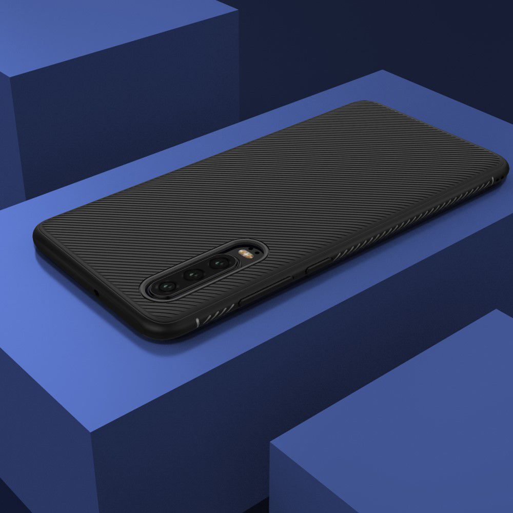 Huawei P30 Twill Slim Texture Back Cover Zwart afbeelding 12