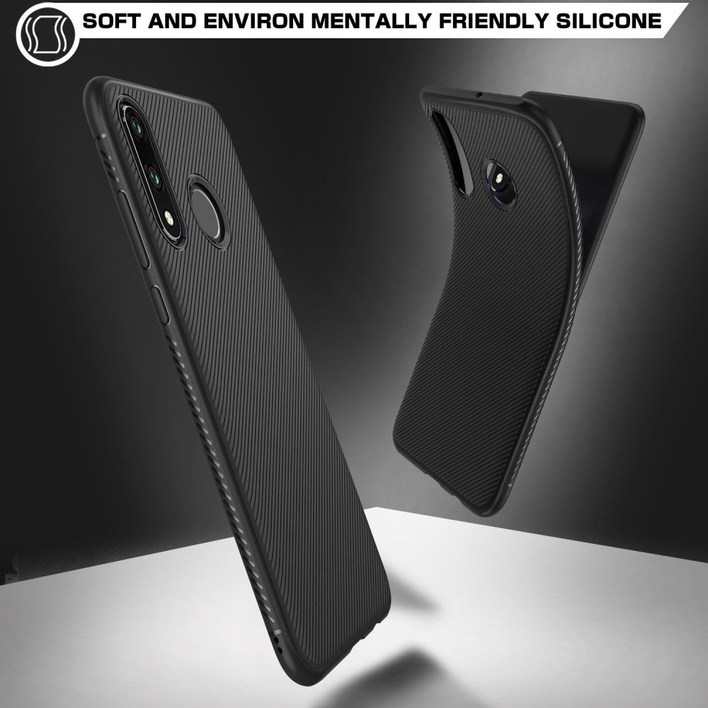 Huawei P30 Lite Twill Slim Texture Back Cover Zwart afbeelding 7