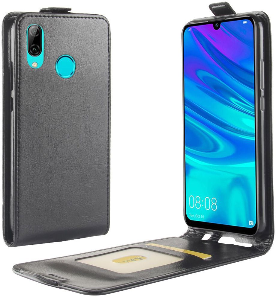 Huawei P30 Lite Verticaal Flip Hoesje Zwart afbeelding 1