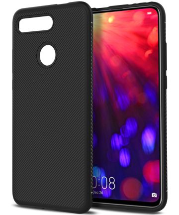 Honor View 20 Twill Slim Texture Back Cover Zwart Hoesjes