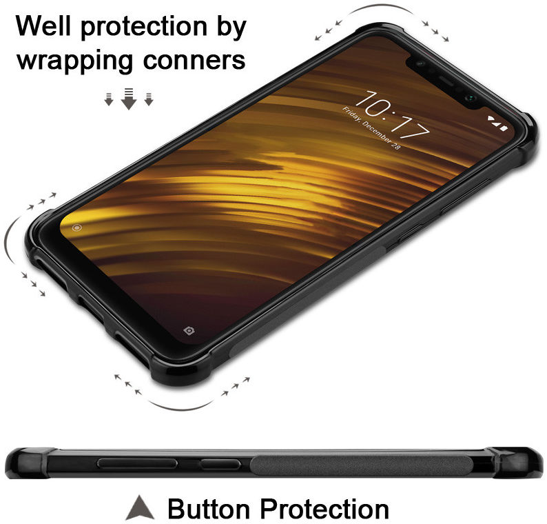 IMAK Vega Series BlackBerry Key2 Hoesje Geborsteld TPU Zwart afbeelding 4