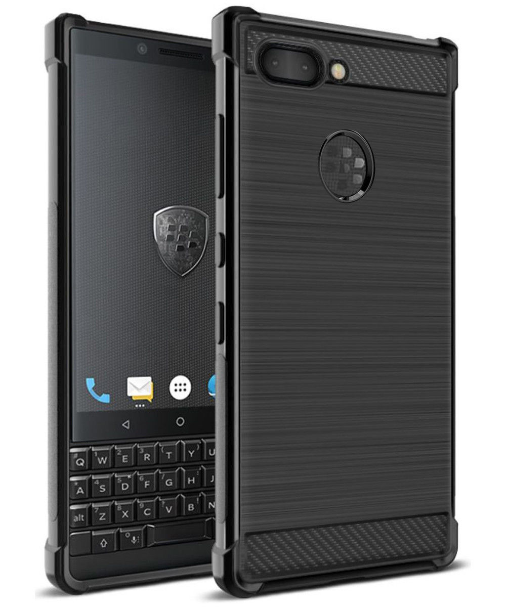 IMAK Vega Series BlackBerry Key2 Hoesje Geborsteld TPU Zwart afbeelding 1