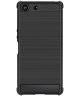 Sony Xperia XZ4 Compact Geborsteld Carbon TPU Hoesje Zwart