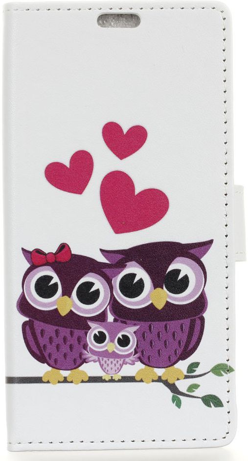 Motorola Moto G7 Play Portemonnee Hoesje met Owl Family Print afbeelding 1