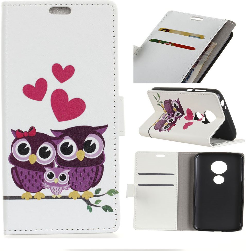 Motorola Moto G7 Play Portemonnee Hoesje met Owl Family Print afbeelding 6