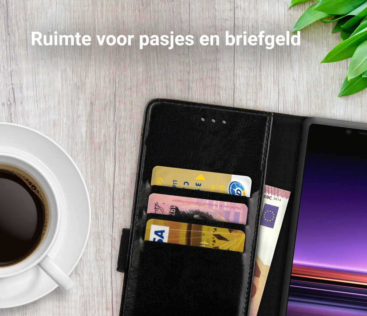 Rosso Element Sony Xperia 1 Hoesje Book Cover Zwart afbeelding 9