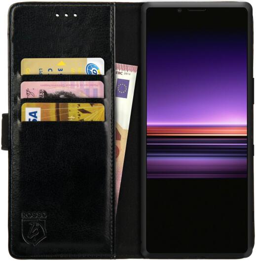 Rosso Element Sony Xperia 1 Hoesje Book Cover Zwart afbeelding 1
