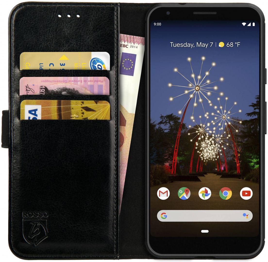 Rosso Element Google Pixel 3A XL Hoesje Book Cover Zwart afbeelding 1