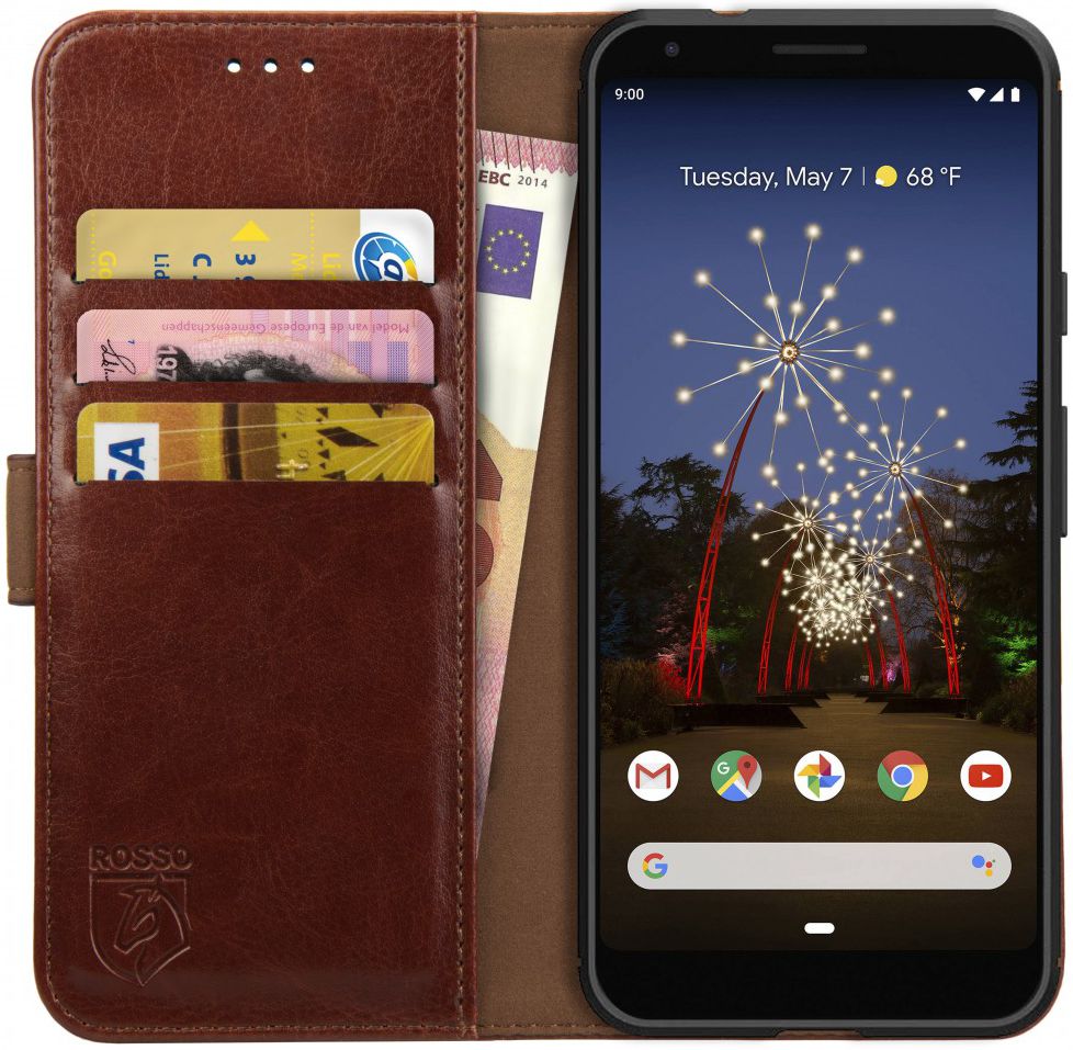 Rosso Element Google Pixel 3A XL Hoesje Book Cover Bruin afbeelding 1