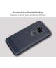 Motorola Moto G7 Play Geborsteld TPU Hoesje Blauw