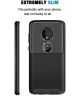 Motorola Moto G7 Plus Siliconen Carbon Hoesje Zwart