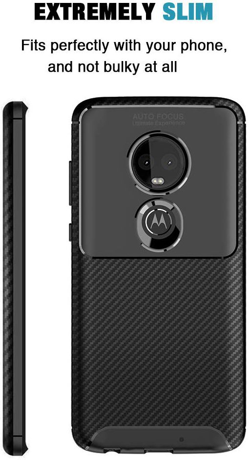 Motorola Moto G7 Plus Siliconen Carbon Hoesje Zwart afbeelding 8