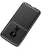 Motorola Moto G7 Play Siliconen Carbon Hoesje Zwart