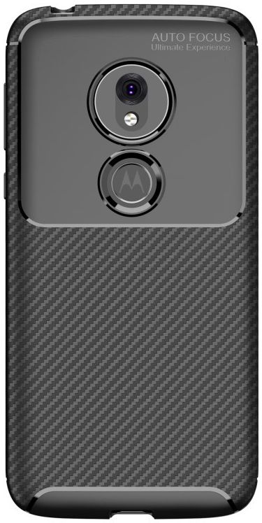 Motorola Moto G7 Play Siliconen Carbon Hoesje Zwart afbeelding 5