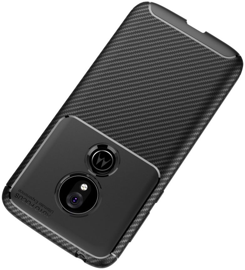 Motorola Moto G7 Play Siliconen Carbon Hoesje Zwart afbeelding 7
