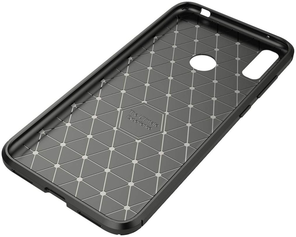 Huawei Y7 (2019) Siliconen Carbon Hoesje Zwart afbeelding 5