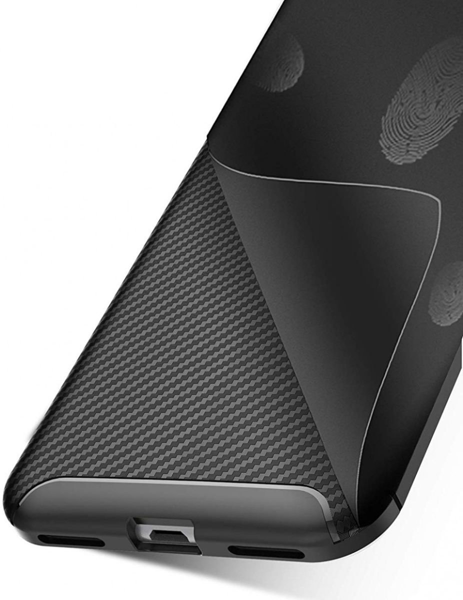 Huawei Y6s / Y6 (2019) Hoesje Siliconen Carbon Zwart afbeelding 4