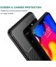 LG G8 ThinQ Siliconen Carbon Hoesje Zwart