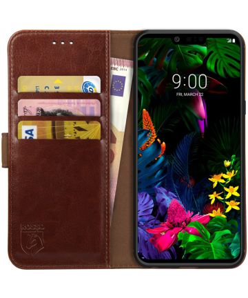 Rosso Element LG G8 ThinQ Hoesje Book Cover Bruin Hoesjes