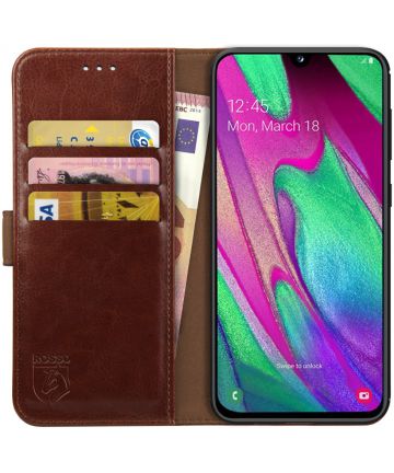 Rosso Element Samsung Galaxy A40 Hoesje Book Cover Bruin Hoesjes
