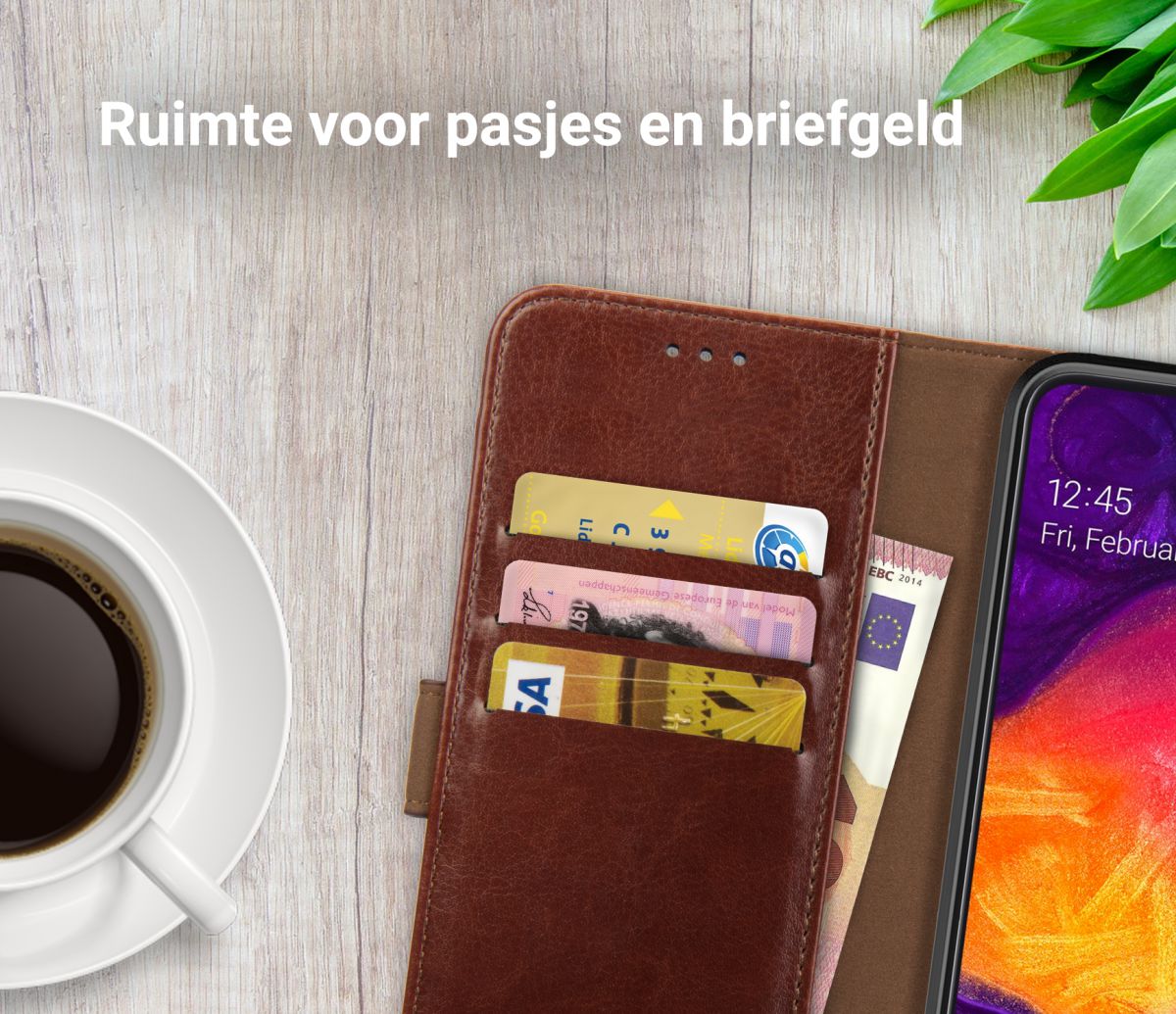 Rosso Element Samsung Galaxy A50 Hoesje Book Cover Bruin afbeelding 9