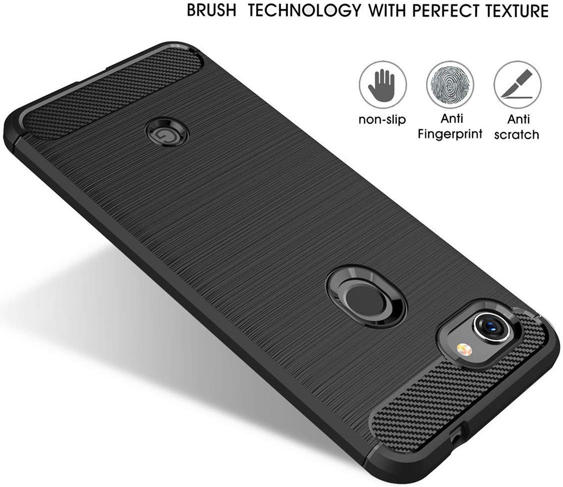 Google Pixel 3A Geborsteld TPU Hoesje Zwart afbeelding 4