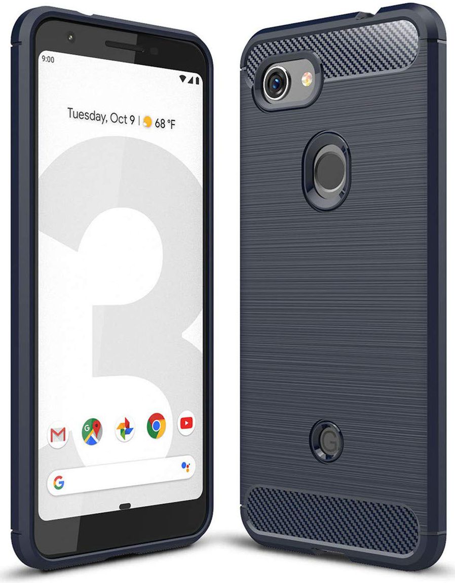 Google Pixel 3A Geborsteld TPU Hoesje Blauw afbeelding 1