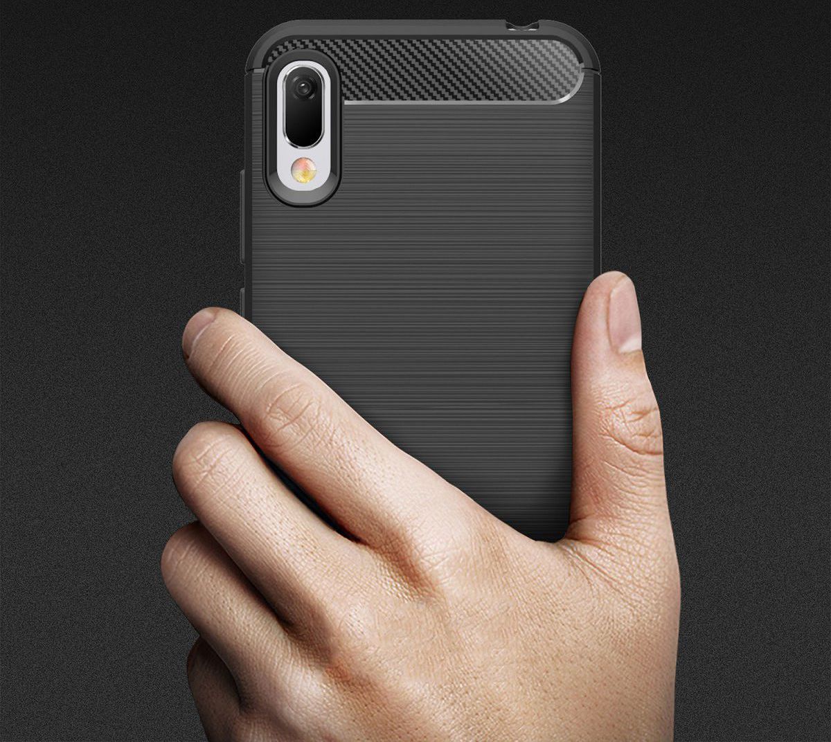 Huawei Y6s / Y6 (2019) Hoesje Geborsteld TPU Zwart afbeelding 6