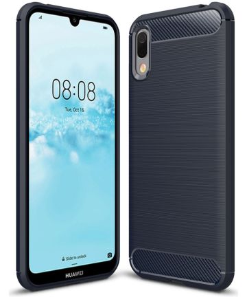 Huawei Y6s / Y6 (2019) Hoesje Geborsteld TPU Blauw Hoesjes