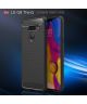 LG G8 ThinQ Geborsteld TPU Hoesje Zwart