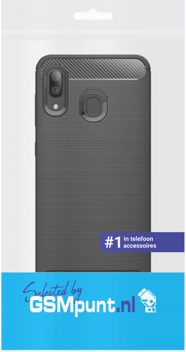 Samsung Galaxy A40 Geborsteld TPU Hoesje Blauw afbeelding 4
