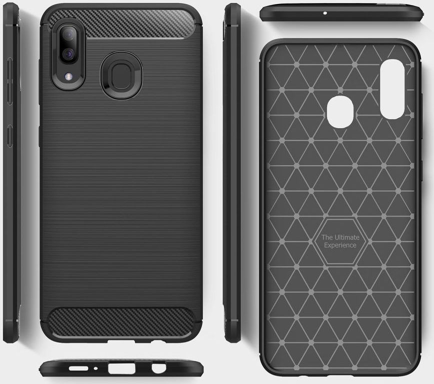 Samsung Galaxy A40 Geborsteld TPU Hoesje Blauw afbeelding 5