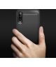 Samsung Galaxy A50 Geborsteld TPU Hoesje Zwart