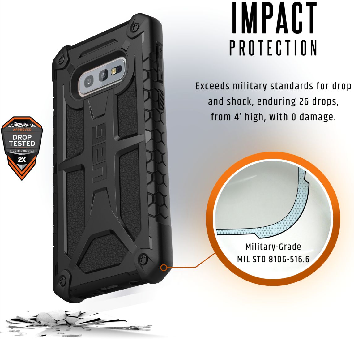 Urban Armor Gear Monarch Hoesje Samsung Galaxy S10E Black afbeelding 4