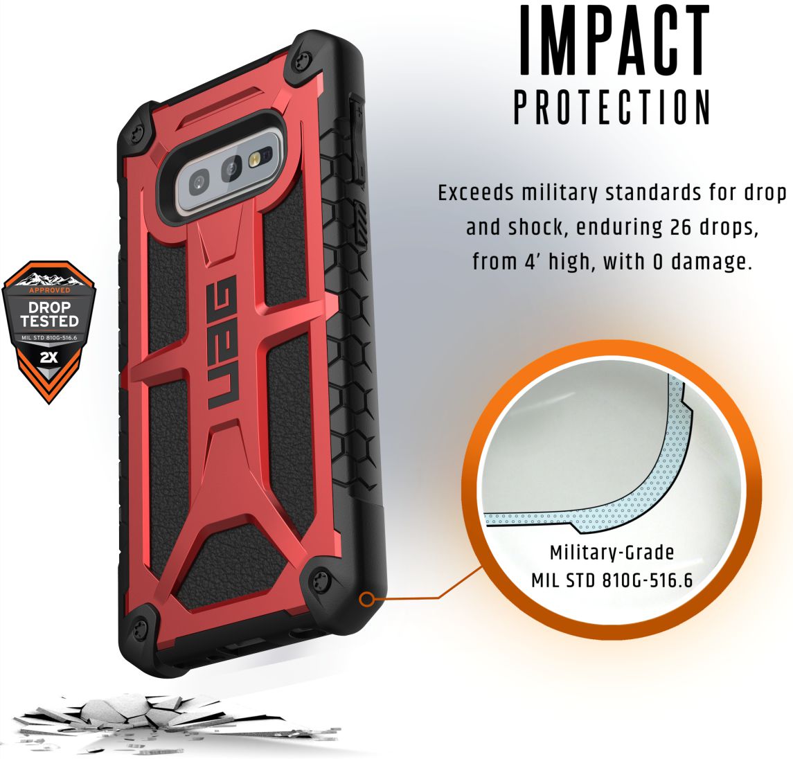 Urban Armor Gear Monarch Hoesje Samsung Galaxy S10E Crimson afbeelding 4
