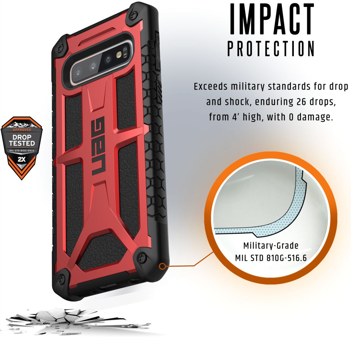 Urban Armor Gear Monarch Hoesje Samsung Galaxy S10 Crimson afbeelding 4