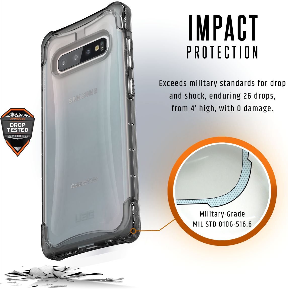 Urban Armor Gear Plyo Hoesje Samsung Galaxy S10 Plus Ice afbeelding 4