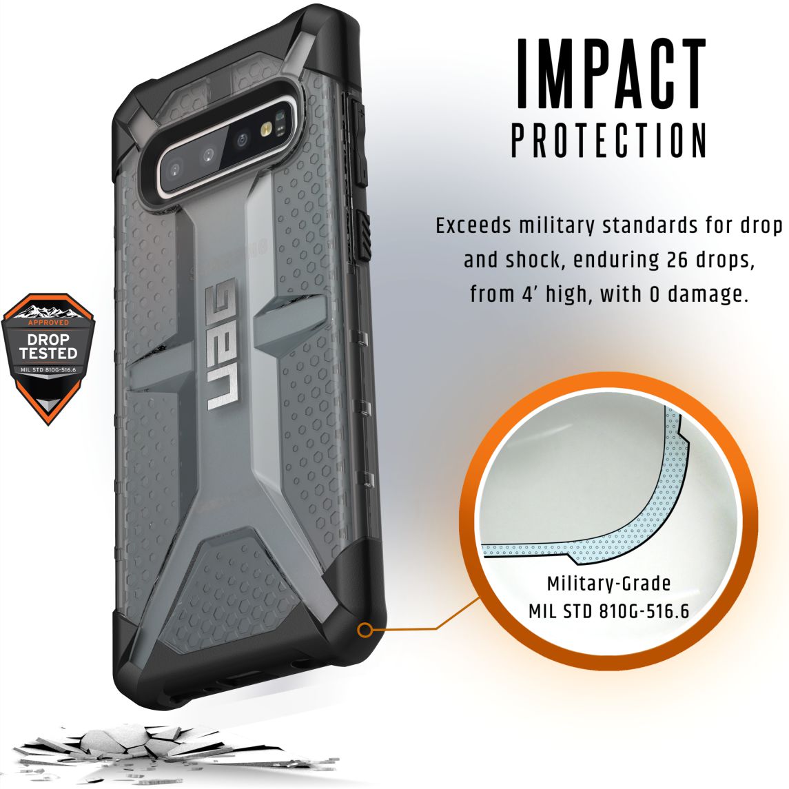 Urban Armor Gear Plasma Hoesje Samsung Galaxy S10 Plus Ash afbeelding 4