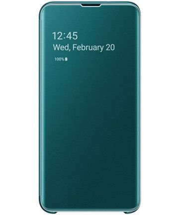 Samsung Galaxy S10E Clear View Cover Groen Hoesjes
